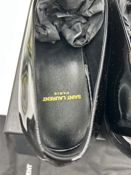 Men’s Saint Laurent patent/velvet loafers. Size 45/12 US.  Made in Italy. main image 10